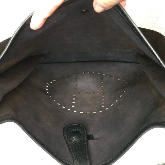 Authentic HERMES Evelyne GM bag black leather - Picture 12 of 16